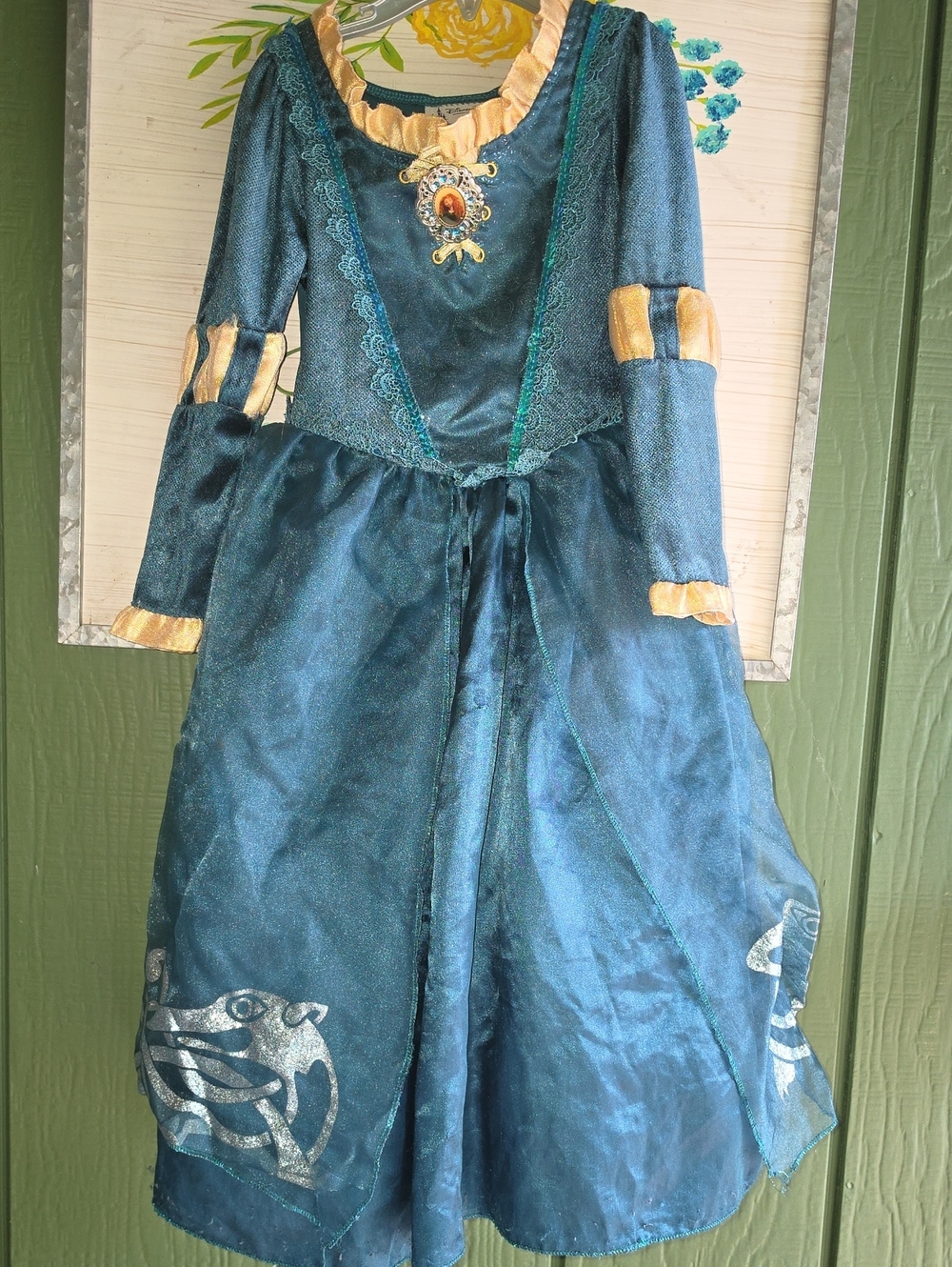 Disney Teal and Gold Medieval-Style Maxi Dress